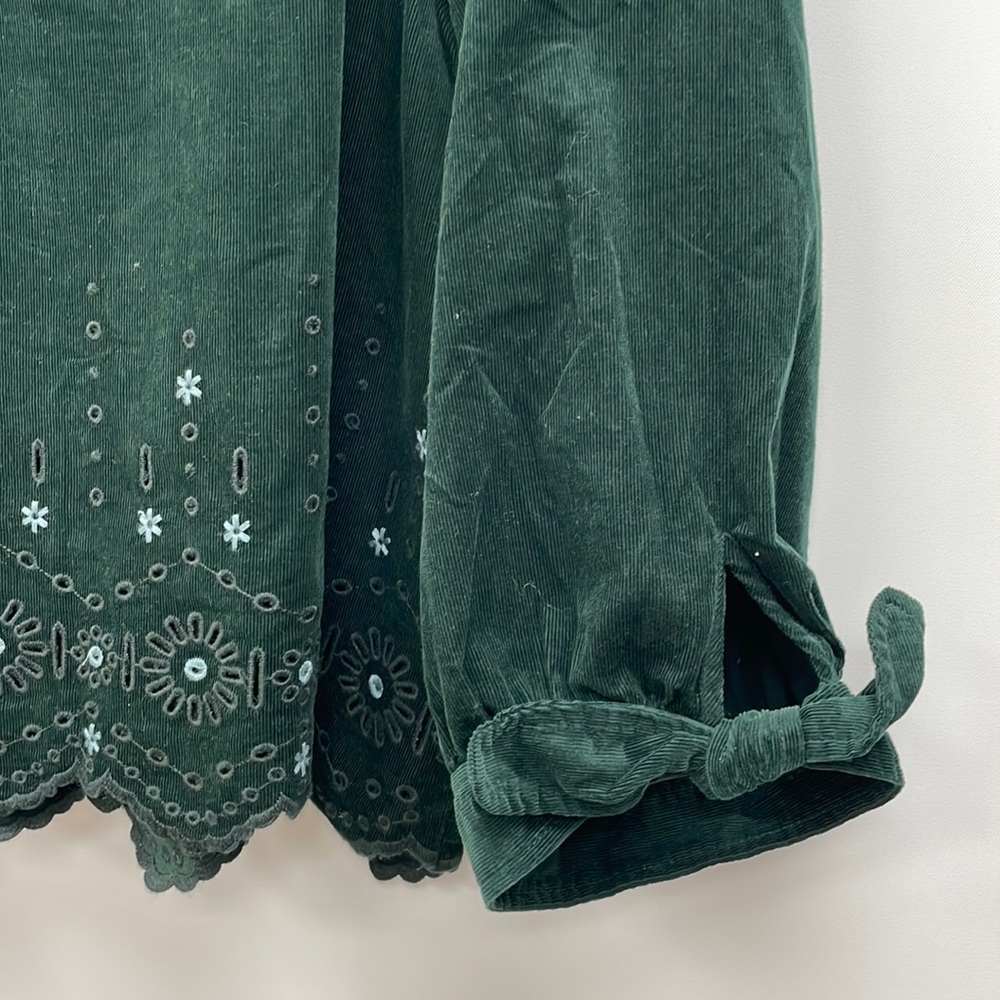 Madewell Dark Green Square-Neck Puff Sleeve Blouse - Picture 9 of 11